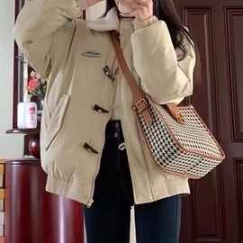 韩系加绒加厚外套女秋冬季新款羊羔毛绒夹克宽松百搭棉衣棉服
