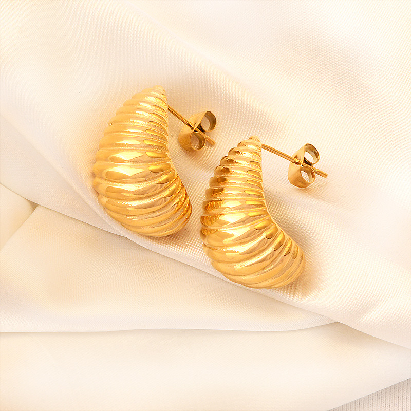 1 Pair Ig Style Geometric Plating Titanium Steel 18k Gold Plated Ear Studs display picture 5