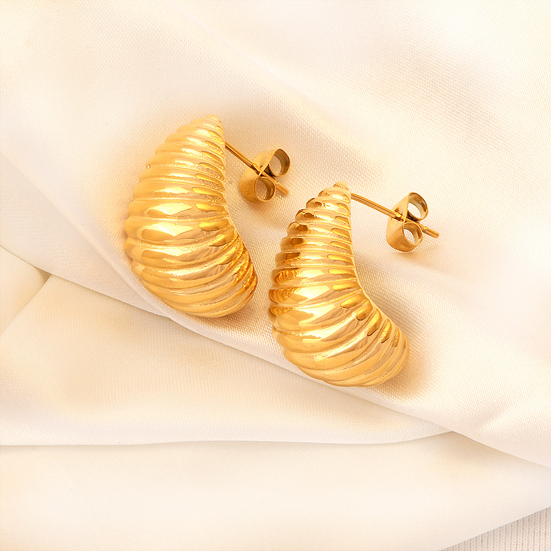 Titanium Steel Material Geometric Pattern Women'S Gender Plating Design 1 Pair Ig Style Geometric Plating Titanium Steel 18k Gold Plated Ear Studs