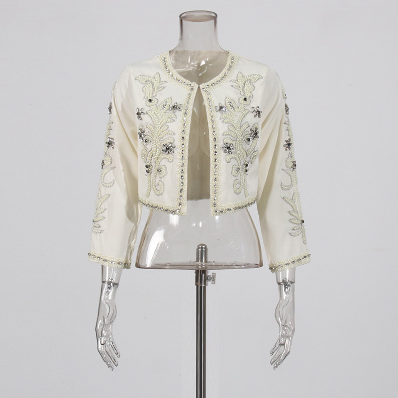 K Vintage Heavy Industry Diamond Set Two Piece New Embroidered Coat Slim Sleeveless Dress Set For Women_ecoleips.com