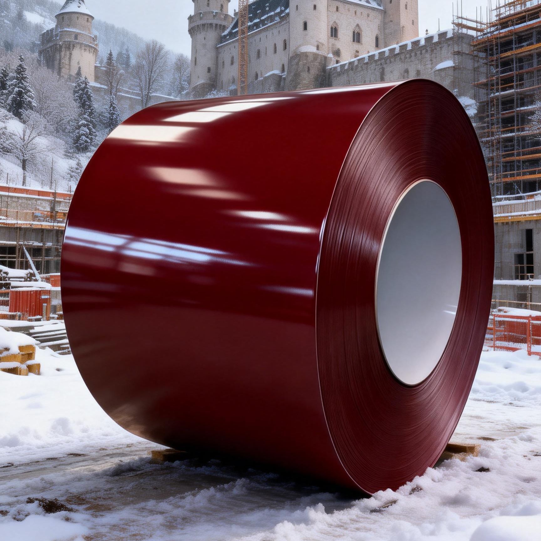 供应TDC51D+Z PE聚酯HDP高耐候SMP硅改PVDF氟碳彩涂宝钢酒红色