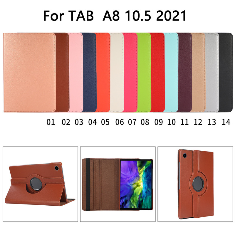 For 2021 Samsung Tab A8 10.5 flat protective case SM-X200 X205 rotating support leather case