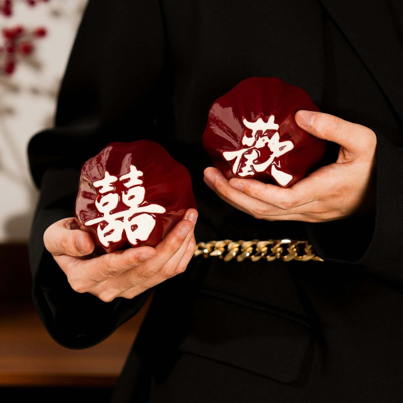 2025原创新款咖啡杯婚庆结婚礼物情侣喜乐欢字套装新婚订婚伴手礼|undefined