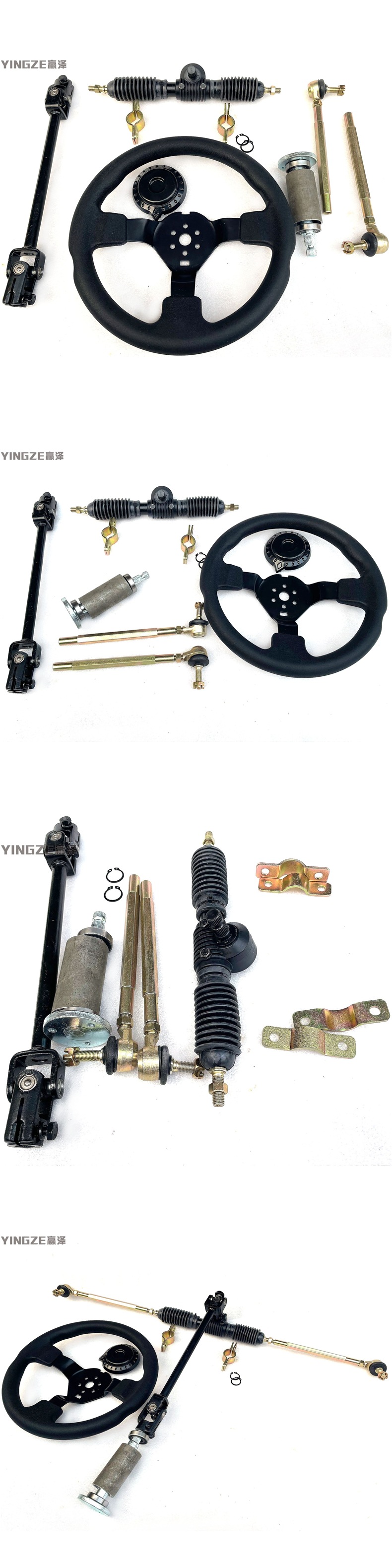 Homemade Four-Wheel Electric Motorcycle Go-Kart Accessories 32-42cm Steering Machine Steering Wheel Pull Rod Ball Head