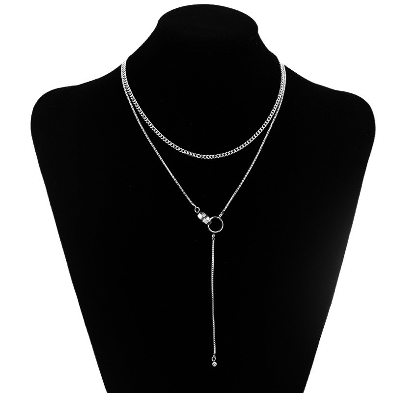 Delicate Two-tone Layered Necklace Set In Gold And Silver Metal_voghion.com