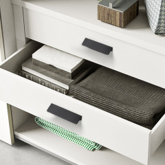 Black and gold Nordic single-extension one-meter tall cabinet handles, wardrobe door and drawer F-shaped handles with silver knobs