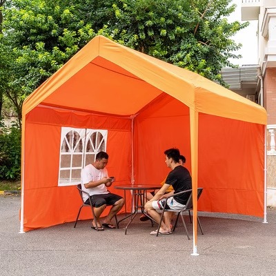 3*3 puesto toldo naranja + paño de 2 lados