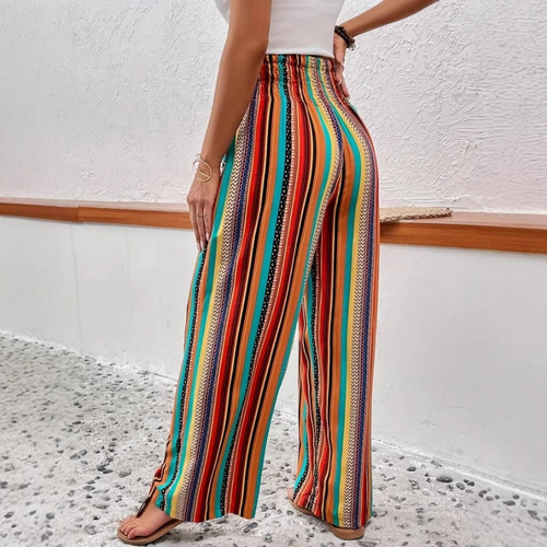 American and European Style 2025 Comfortable Casual Striped Women's Pants