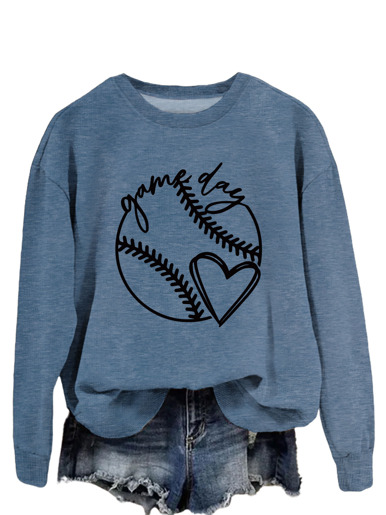 Blue sweatshirt (black font)