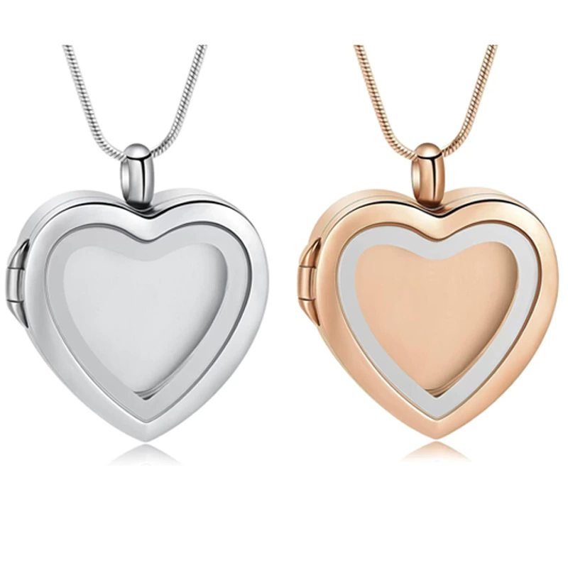 AliExpress Новый продукт из нержавеющей стали в форме сердца для домашних животных, ожерелье с пеплом, кулон, стеклянная фоторамка «Любовь»