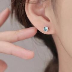 925純銀針月光石ピアスの新モデル2024起爆女性高級耳飾り小衆軽贅沢イヤリング