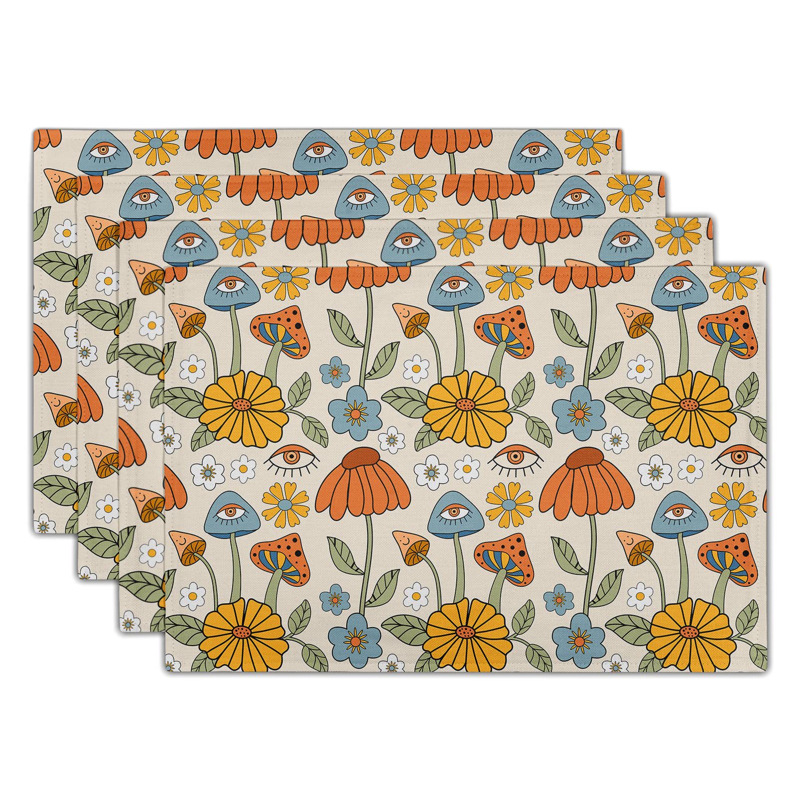 almohadillas bohemias exóticas almohadillas de lino lavables almohadillas de mesa de tela totem almohadillas de aislamiento térmico impresas almohadillas de taza antideslizantes