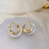 3#ear buckle-white (real gold plating).