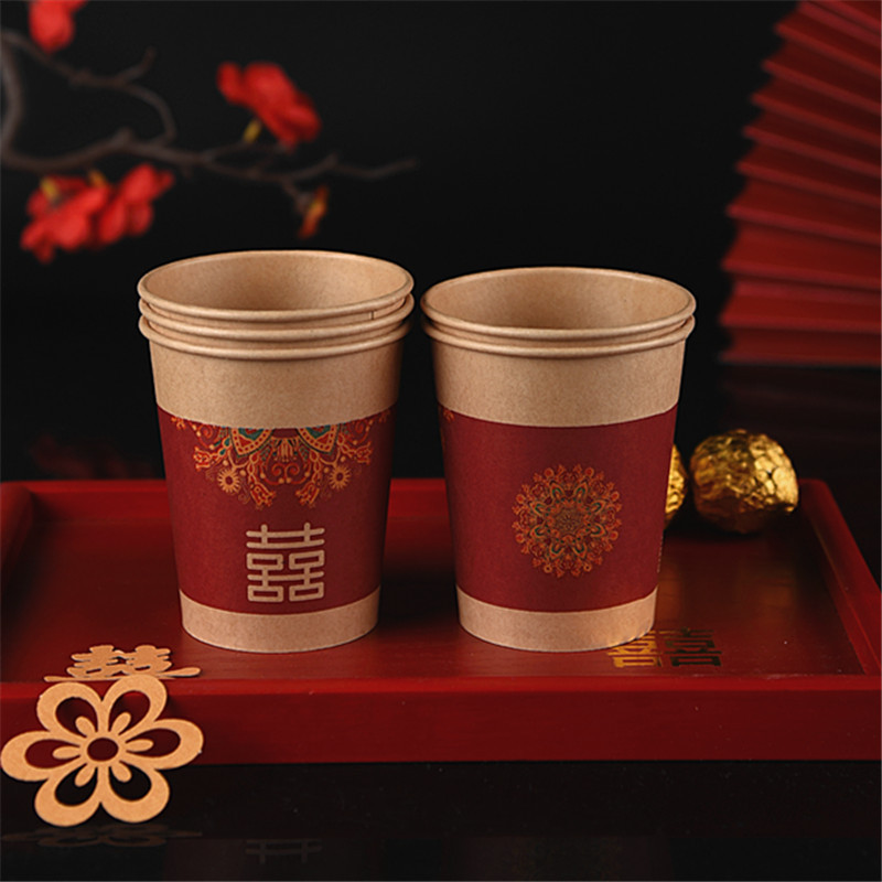 천연색 꽃이 피는 부자 특대 종이컵 245ml 100개