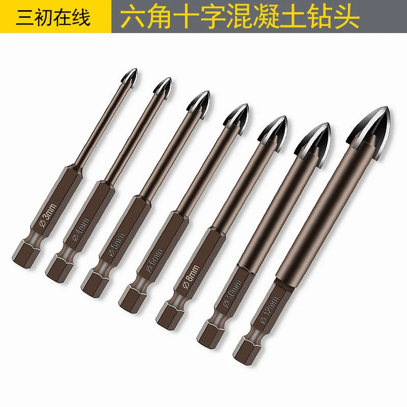 Шестигранный хвостовик крест плитка дрель стекло Керамика бетон дрель цемент стены отверстие открывалка сплав треугольник сверло