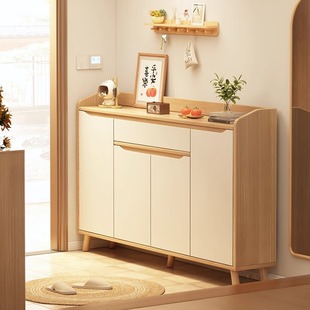 2025 Popular Entryway Storage Cabinet Integrated Wall-Mounted New Storage Shoe Rack Home Entrance Solid Wood Core Shoe Cabinet