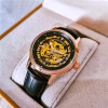 Mechanical fashionable waterproof mechanical watch, fully automatic, simple and elegant design