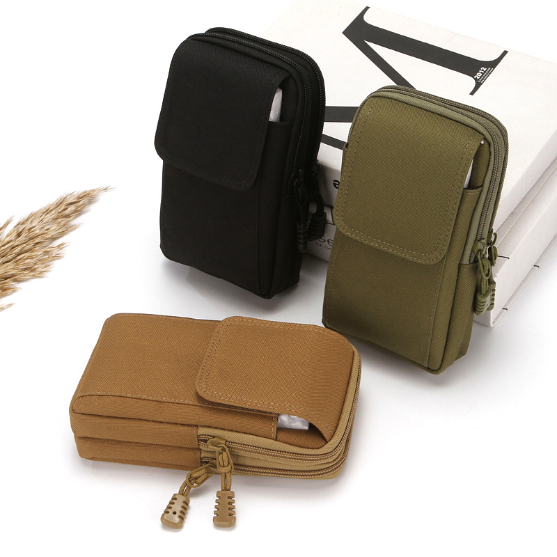 Amazon Explosions Men's Belt Mobile Phone Bag Solid Color Vertical Mobile Phone Waist Bag Guard Portable Mountaineering Mobile Phone Bag