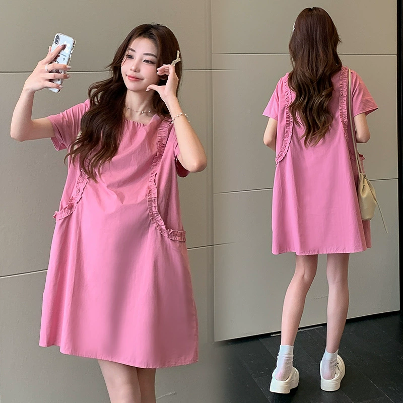 Summer dress for pregnant with pockets, (Physicals), french style, high-quality style, fitted