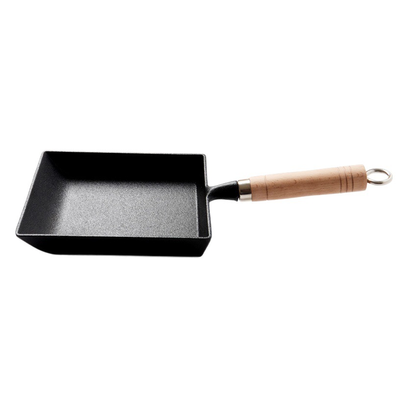 Sartén de Yuzi, sartén de hierro, de estilo japonés sartén de rollo de huevo, sartén de huevo grueso, sartén antiadherente, sin recubrimiento