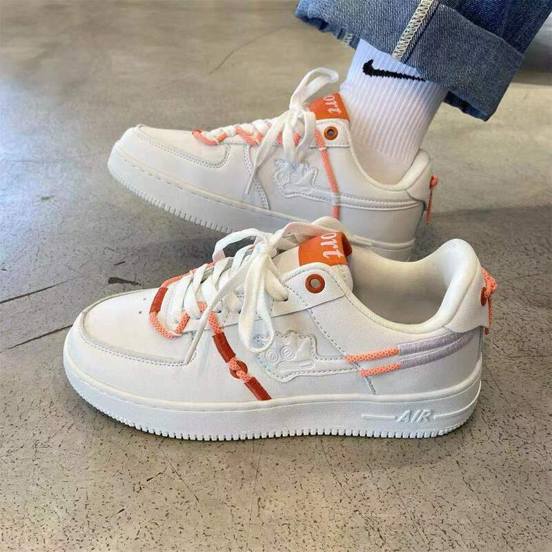 New All-match White Shoes chic White Blue Orange Monster Air Force One Sneakers for Men and Women Students Niche Sneakers New All-match White Shoes chic White Blue Orange Monster Air Force One Sneakers for Men and Women Students Niche Sneakers