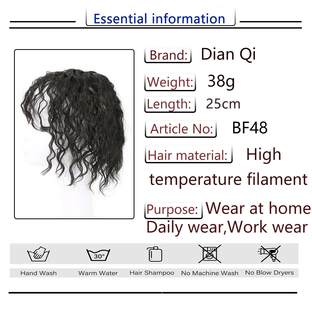 Peruca de cabelo sintético e aplique topper para mulher_voghion.com