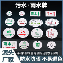 现货不锈钢走向牌电网废水标牌燃气管道雨水井201/304污水雨水牌