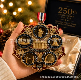 跨境新品Christmas Ornament 250周年圣诞装饰亚克力工艺品挂饰