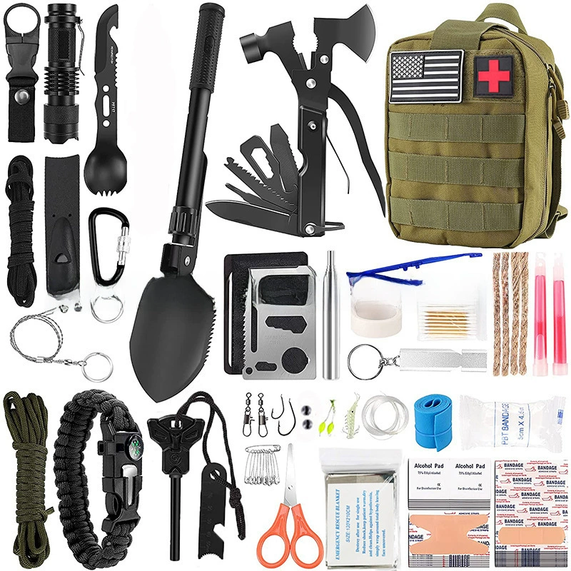 Outdoor Camp Equipment Camping Survival Tool Set Emergency Survival Pack Multifunctional Wild Survival Products