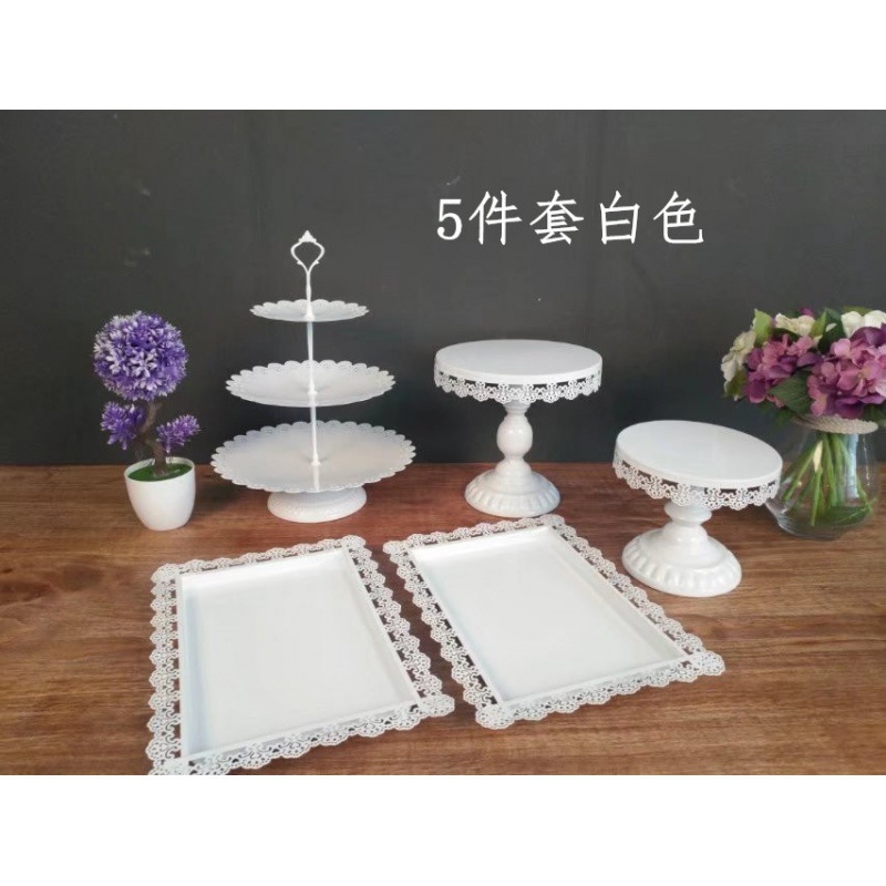 Tabla de postres de boda portapaste combinación set set de hierro forjado europeo 13 piezas set de decoración de bandeja West Point image 9