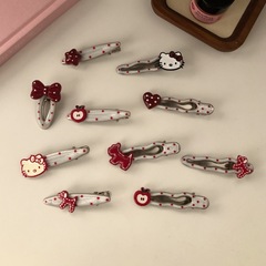 安克拉红爱心发夹苹果波点新款发卡甜美可爱侧边刘海夹蝴蝶结发饰