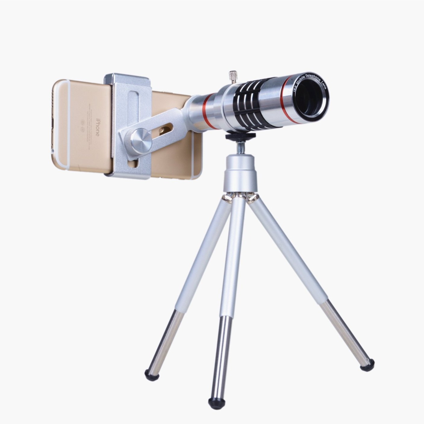 通用金属万能夹18倍望远镜头 18X手机摄像镜头 18倍长焦手机镜头