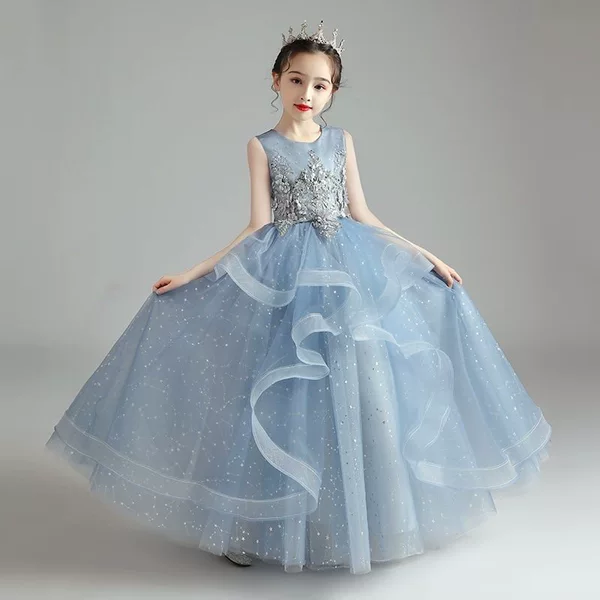 Blue long skirt sleevless