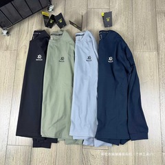 2025春の新型潮牌凱楽家長袖tシャツ男女レジャーアウトドアスポーツカップル丸襟シャツ