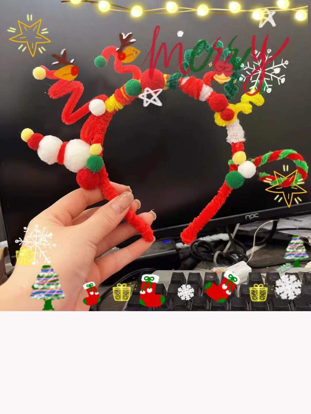 Colorido Raíz de lana Twist stick tira de lana accesorios de arcilla jardín de infantes DIY material hecho a mano limpiador de tuberías