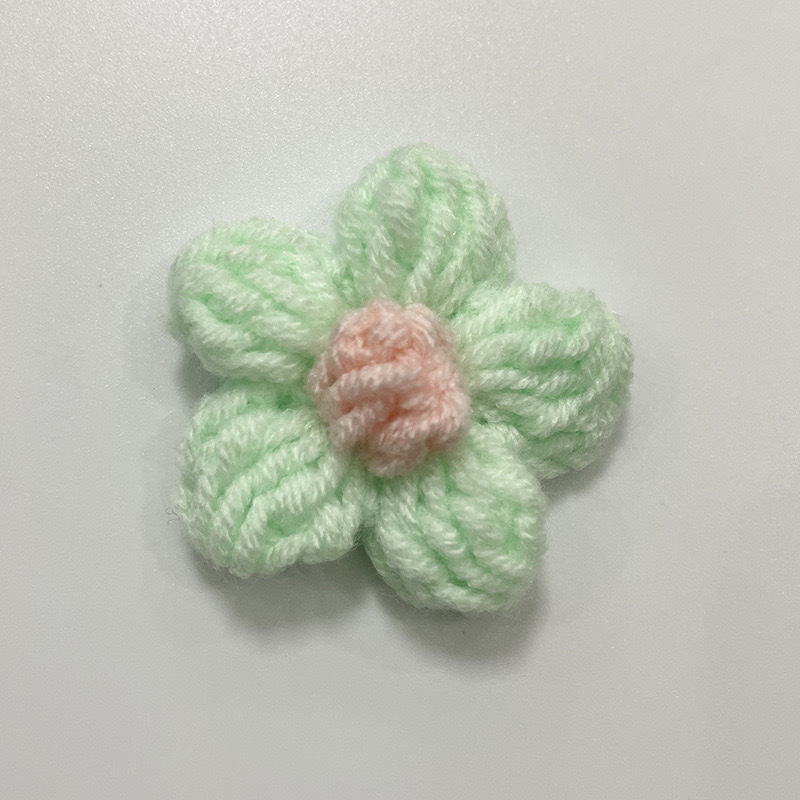 现货手工钩织泡芙花毛线花朵服装辅料饰品胸花包包仿真花花束配件|undefined