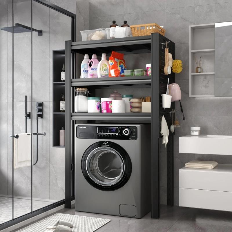 Washing Machine Storage Rack, Toilet Balcony Bathroom Flip-Top Adjustable Floor-Standing Storage Rack Above the Top of the Washing Machine Washing Machine Storage Rack, Toilet Balcony Bathroom Flip-Top Adjustable Floor-Standing Storage Rack Above the Top of the Washing Machine