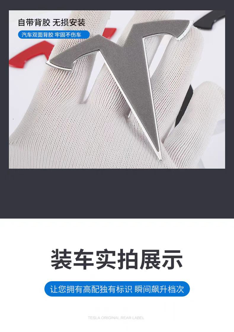 Suitable for Tesla Model3/Y car front and rear logo modification standard TESLA modification plastic car tail logo ABS