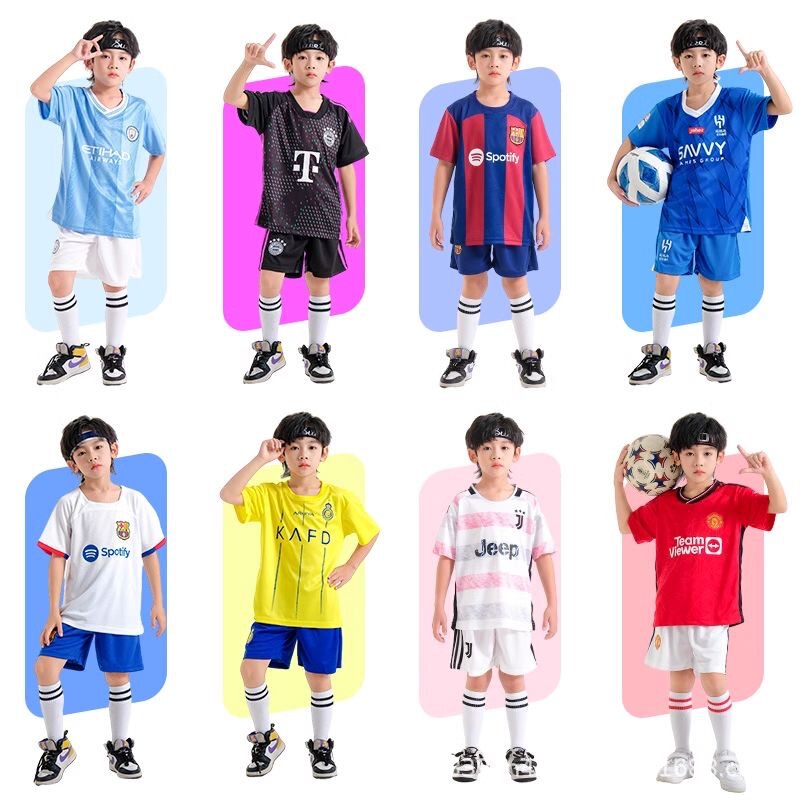 新款热卖儿童童装足球服套装男女短袖训练队服小学生比赛运动球衣|undefined