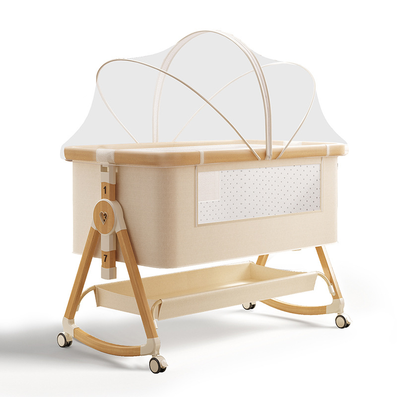 Cuna multifuncional de aleación de aluminio para bebés, cama acoplable, cuna portátil plegable para recién nacidos, venta al por mayor transfronteriza