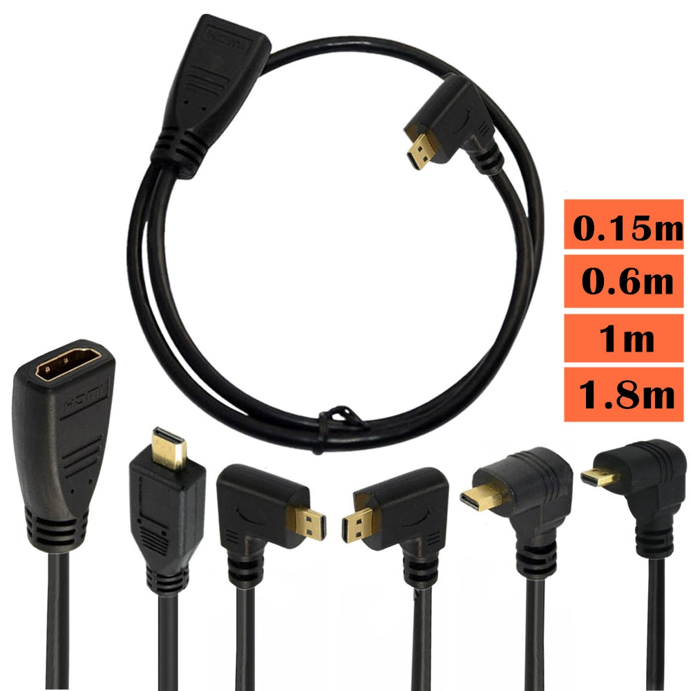 Угловой Micro HDMI поворотный HDMI (короткий, правый) для мобильных телефонов XT910 MB810 HTC P990 A500