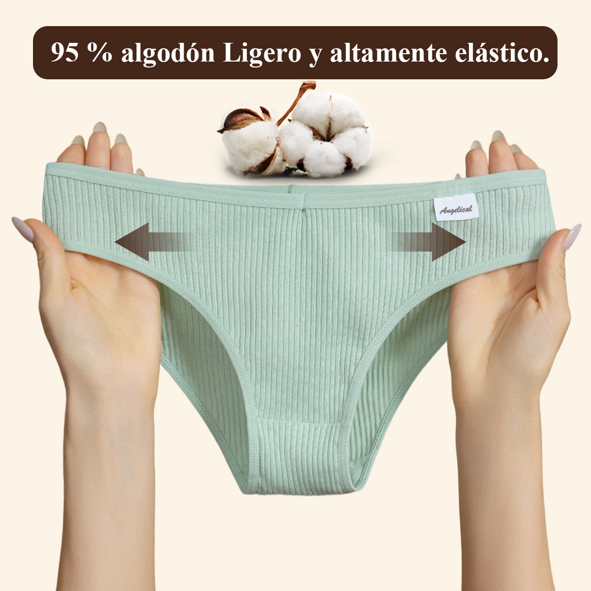 Pantalones de encaje transfronterizas de algodón femeninas frescas dulces de color sólido para niñas, entrepierna de algodón antibacteriano transpirable y cómoda image 4