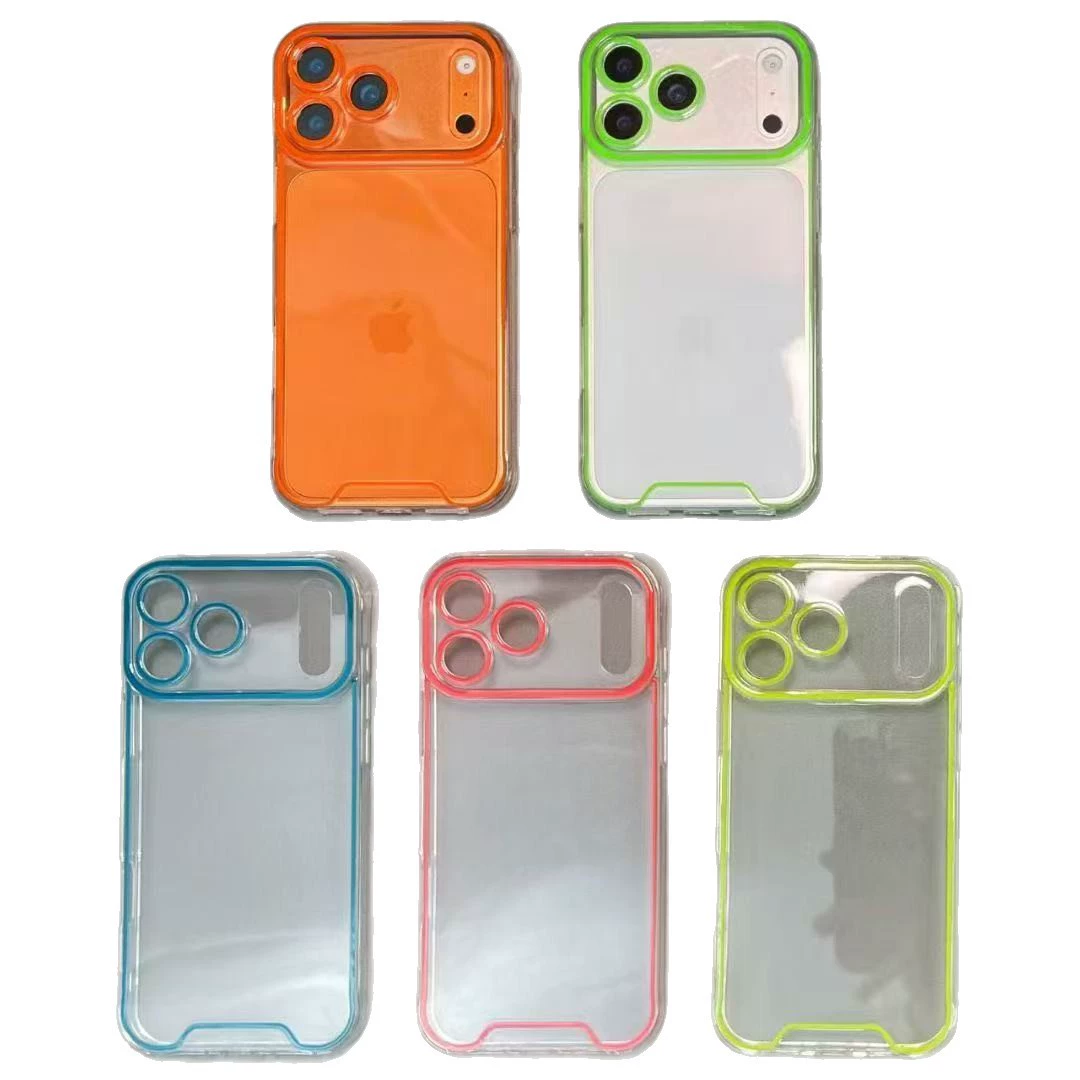 Transparent Protective Phone Case for iPhone — Neon Edge, Drop Protection, Multiple Models