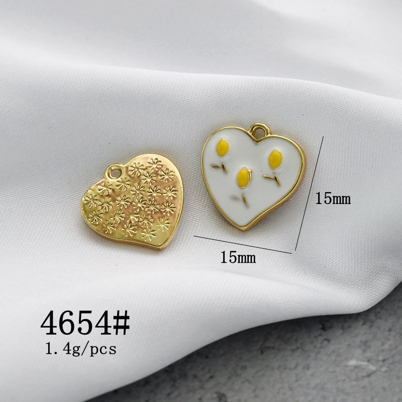 10 Pcs/package Sweet Flower Alloy Enamel Inlay Pendant Jewelry Accessories display picture 6