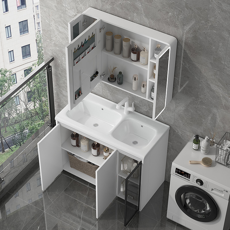 Gabinete de baño de pan de abeja cerámica integral lavabo tipo piso lavabo lavabo lavabo lavabo doble piscina