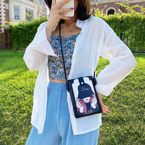Small bag for mobile phone for women 2024 new style shoulder crossbody bag trendy student coin purse small fresh mobile phone bag