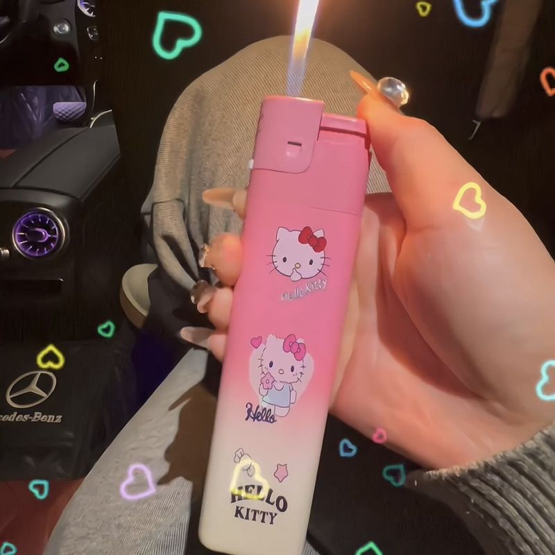[Drophipping] Cartoon Big Mac Extra Large Lighter Hello Kitty Strawberry Bear Lighter Extended