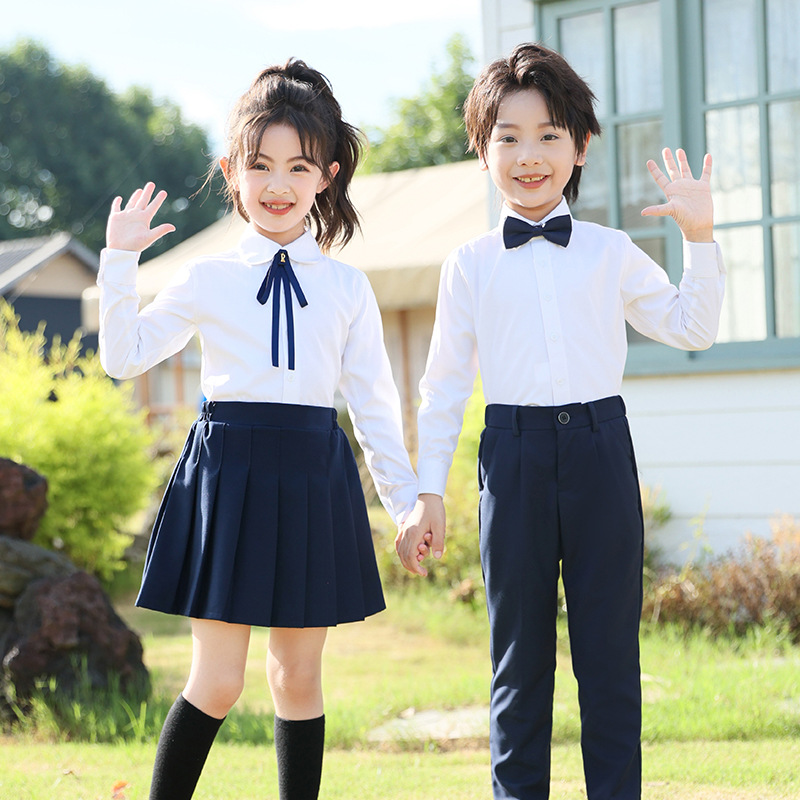 Conjunto de ropa de actuación de la escuela primaria, uniforme de jardín de infantes, uniforme escolar para niños y niñas, uniforme escolar, uniforme de clase para niños mayores