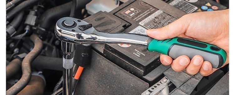 53-Piece Auto Repair Tool Set, Complete Car Repair Tool Kit, Small and Medium-Sized Socket Wrenches, Quick Ratchet Set