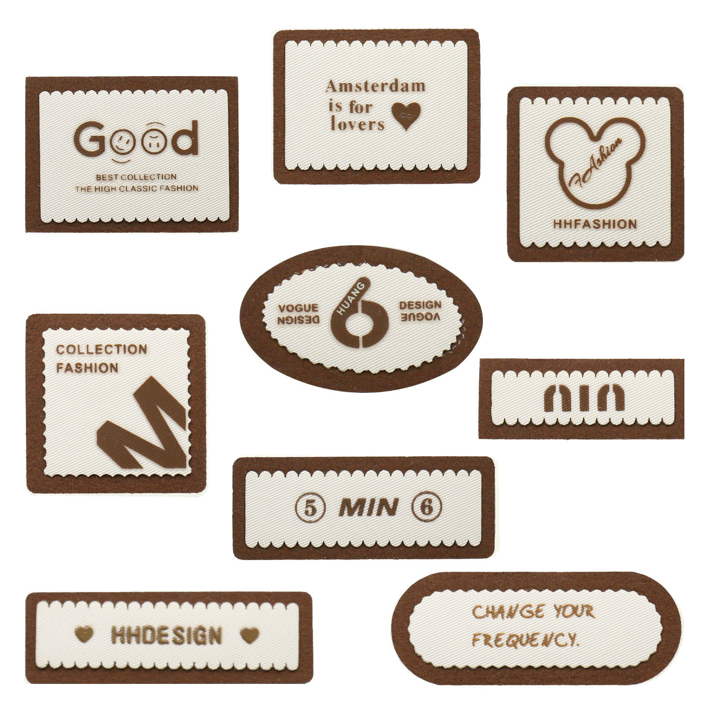 高档衣服装胸标布贴透气革商标包包裤子童装diy补丁贴鞋帽装饰标